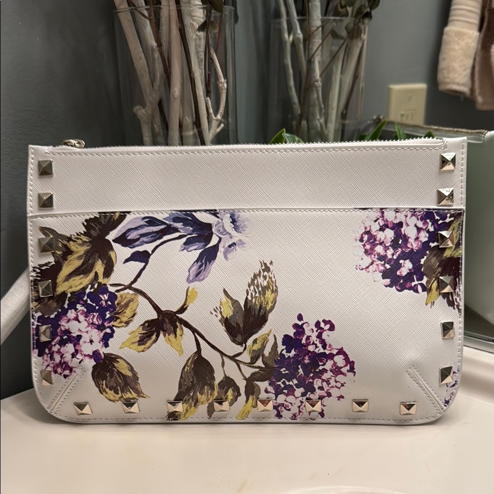 White House Black Market Floral Clutch